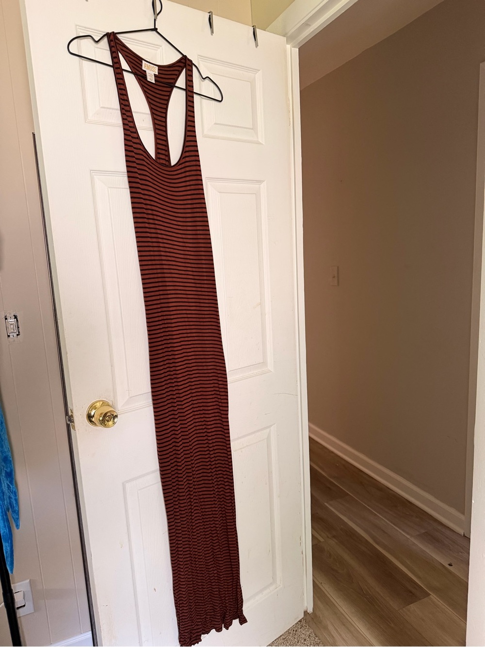 Amuse Society Striped Racerback Maxi Beach Dress - Brown/Black